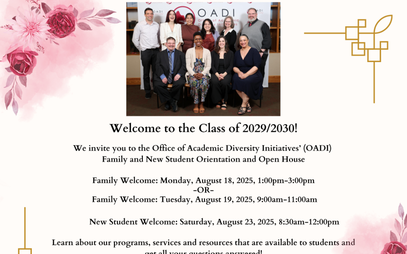 Staff Picture and details of new student orientation week